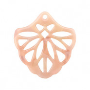 Bohemian resin hanger 40mm - Peach pink opal